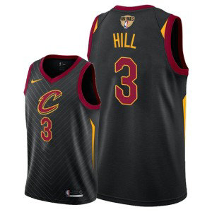 NBA Cavaliers 3 George Hill 2018 NBA Finals Patch Black Men Jersey