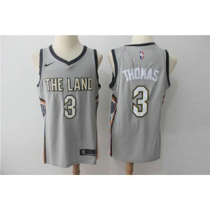 NBA Cavaliers 3 Isaiah Thomas Gray Nike City Edition Swingman Men Jersey
