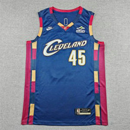 NBA Cavaliers 45 Donovan Mitchell Navy Nike Men Jersey
