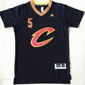 NBA Cavaliers 5 J.R. Smith Black Short Sleeve Swingman Men Jersey