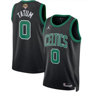 NBA Celtics 0 Jayson Tatum Black 2024 Finals Jordan Men Jersey