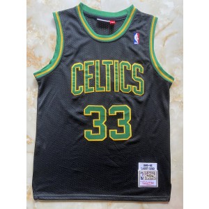 NBA Celtics 33 Bird Green Black Hardwood Classics Men Jersey