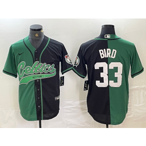NBA Celtics 33 Larry Bird Green Black Split Vapor Baseball Limited Men Jersey