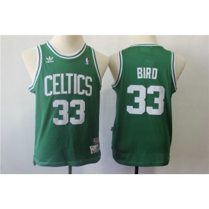 NBA Celtics 33 Larry Bird Green Hardwood Classics Youth Jersey