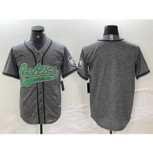 NBA Celtics Blank Grey Vapor Baseball Limited Men Jersey