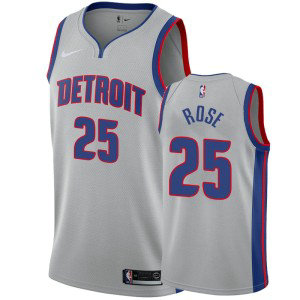 NBA Detroit Pistons 25 Derrick Rose Grey Nike Men Jersey NBA Detroit Pistons 25 Derrick Rose Grey Nike Men Jersey