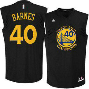 NBA Golden State Warriors 40 Harrison Barnes Fashion Replica Black Men Jersey