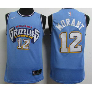 NBA Grizzlies 12 Ja Morant Blue City Edition Nike Men Jersey