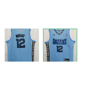 NBA Grizzlies 12 Ja Morant Blue Jordan Men Jersey NBA Grizzlies 12 Ja Morant Blue Jordan Men Jersey