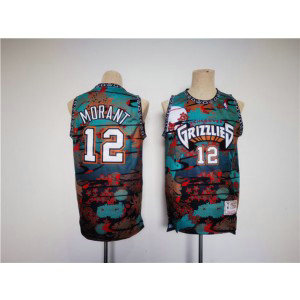 NBA Grizzlies 12 Ja Morant Green Red Men Jersey NBA Grizzlies 12 Ja Morant Green Red Men Jersey