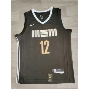 NBA Grizzlies 12 Morant Black 2023-24 City Nike Men Jersey NBA Grizzlies 12 Morant Black 2023-24 City Nike Men Jersey