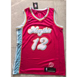 NBA Grizzlies 12 Morant Red Nike Men Jersey