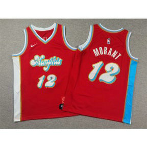 NBA Grizzlies 12 Morant Red Nike Youth Jersey