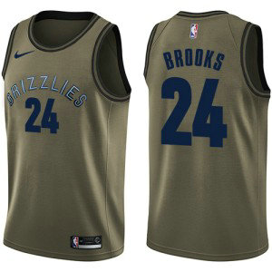 NBA Grizzlies 24 Dillon Brooks Green Salute to Service Swingman Jersey
