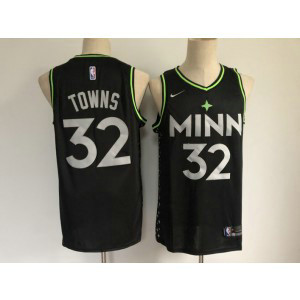 NBA Grizzlies 32 Towns Black Men Jersey