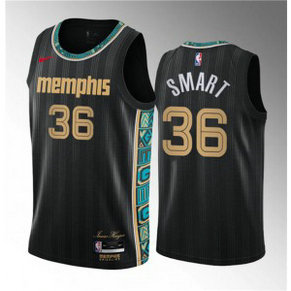 NBA Grizzlies 36 Marcus Smart Black 2023 Draft City Edition Nike Men Jersey
