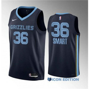 NBA Grizzlies 36 Marcus Smart Navy 2023 Draft Icon Edition Nike Men Jersey