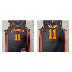 NBA Hawks 11 Trae Young Black 2022-23 New Men Jersey