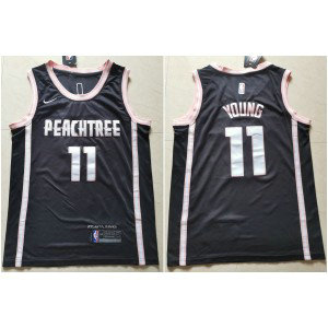 NBA Hawks 11 Trae Young Black Nike City Edition Men Jersey