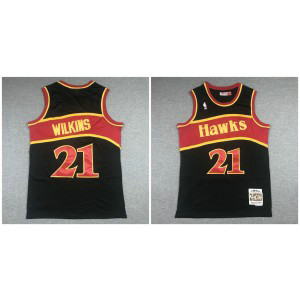 NBA Hawks 21 Dominique Wilkins Black 1986-87 Reload Hardwood Classics Men Jersey