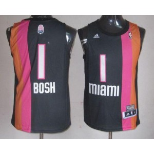 NBA Heat 1 Chris Bosh Black ABA Hardwood Classic Men Jersey