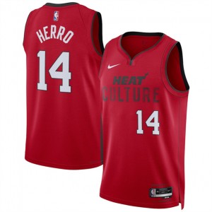 NBA Heat 14 Tyler Herro Red 2024-25 City Nike Men Jersey