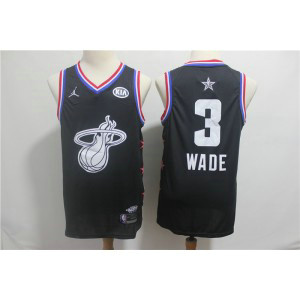 NBA Heat 3 Dwyane Wade 2019 All-Star Black Swingman Men Jersey