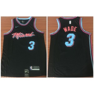 NBA Heat 3 Dwyane Wade Black Nike City Edition Swingman Men Jersey