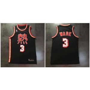 NBA Heat 3 Dwyane Wade Black Stitched Basketball Men Jersey
