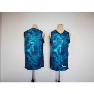 NBA Hornets 1 Ball Blue Jordan Youth Jersey
