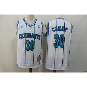 NBA Hornets 30 Dell Curry White 1992-93 Hardwood Classics Men Jersey
