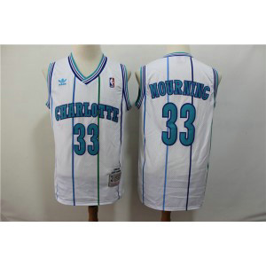 NBA Hornets 33 Alonzo Mourning White 1992-93 Hardwood Classics Men Jersey