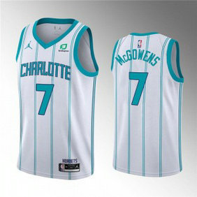 NBA Hornets 7 Bryce McGowens White 2022 Draft Basketball Jordan Men Jersey