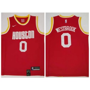 NBA Houston Rockets 0 Russell Westbrook Red Hardwood Classics Men Jersey 1