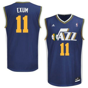 NBA Jazz 11 Dante Exum 2014 Draft Pick Navy Blue Men Jersey