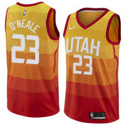 NBA Jazz 23 Royce O'Neale City Edition Red Gold Swingman Men Jersey