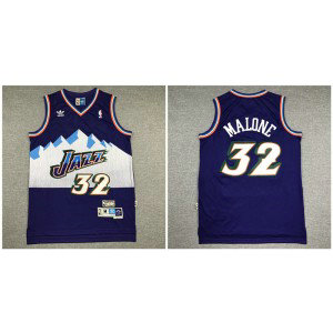 NBA Jazz 32 Karl Malone Purple Hardwood Classics Men Jersey