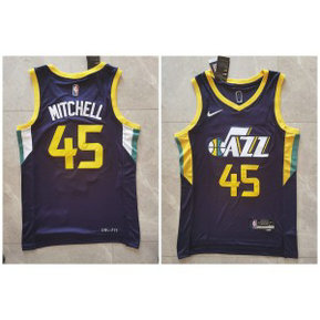 NBA Jazz 45 Donovan Mitchell Blue 75th Anniversary Men Jersey