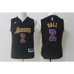 NBA Lakers 2 Lonzo Ball Black Youth Jersey