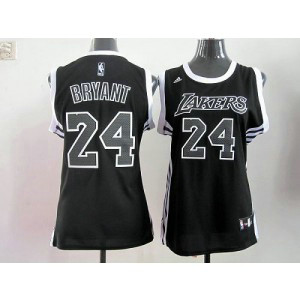 NBA Lakers 24 Kobe Bryant Black-White Women Jersey
