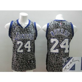 NBA Lakers 24 Kobe Bryant Crazy Light Autographed Women Jersey