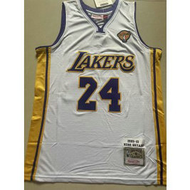 NBA Lakers 24 Kobe Bryant White Hardwood Classics Men Jersey
