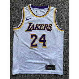 NBA Lakers 24 Kobe Bryant White Youth Jersey