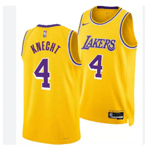 NBA Lakers 4 Dalton Knecht Yellow Nike Men Jersey