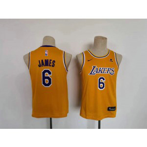 NBA Lakers 6 LeBron James Yellow Youth Jersey 1 NBA Lakers 6 LeBron James Yellow Youth Jersey 1