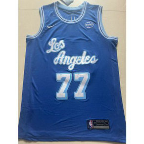NBA Lakers 77 Luka Doncic Blue Nike Men Jersey