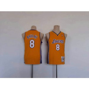 NBA Lakers 8 Kobe Bryant Yellow Throwback Youth Jersey