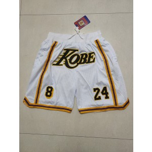 NBA Lakers Kobe White Shorts