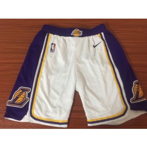 NBA Lakers White Nike Shorts 1