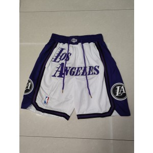 NBA Lakers White Shorts 1